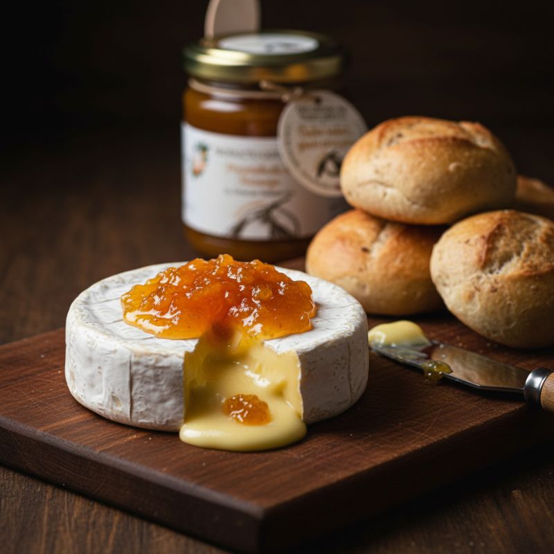 queso brie con mermelada de naranja delicias solidarias
