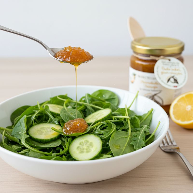 ensalada con mermelada de naranja delicias solidarias