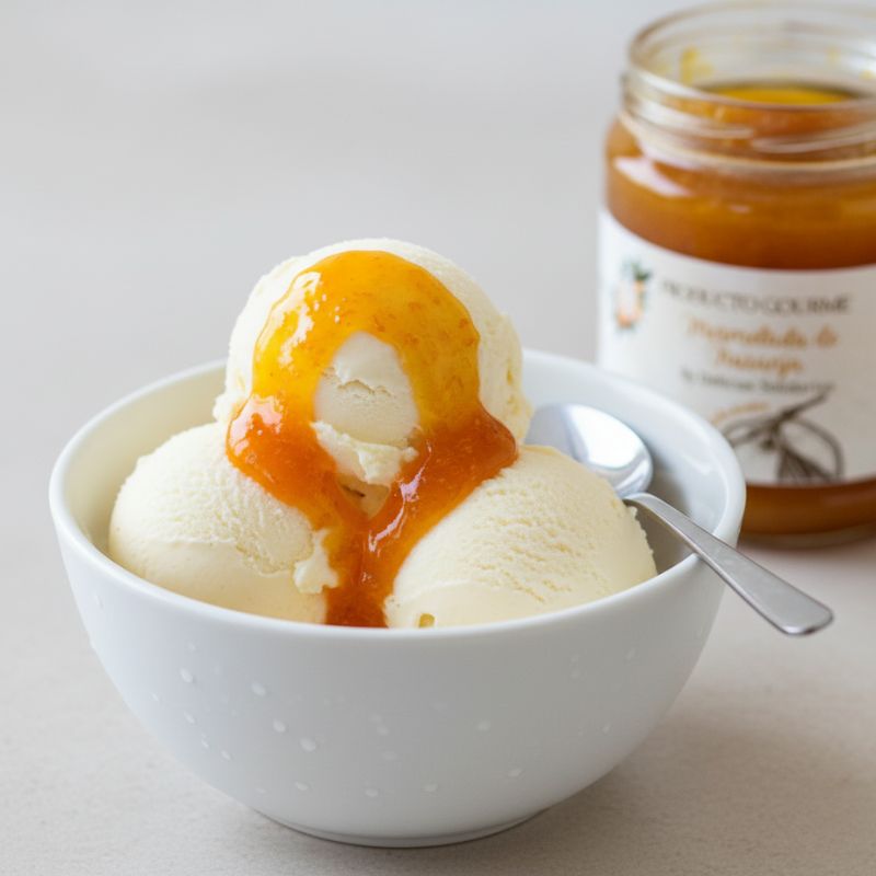 helado con mermelada de naranja delicias solidarias