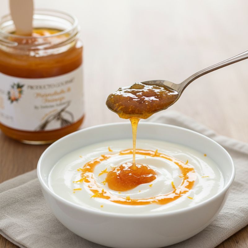 yogur con mermelada de naranja delicias solidarias