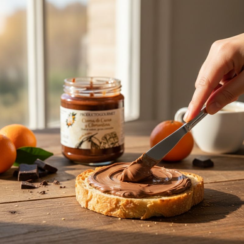 Crema de Cacao 180g - para untar yogur con mermelada de naranja delicias solidarias