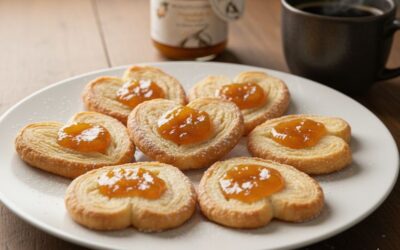 Palmeritas de hojaldre con mermelada de naranja Delicias Solidarias: receta aromática y crujiente